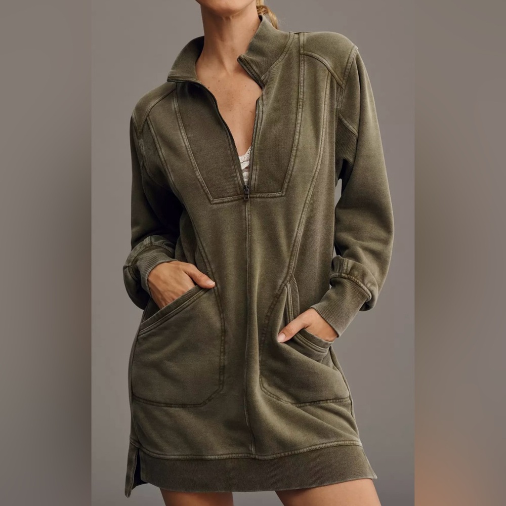 Daily Practice Anthropologie Zip-Up Sweatshirt dress